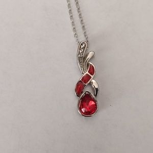 925 silver fire opal charm